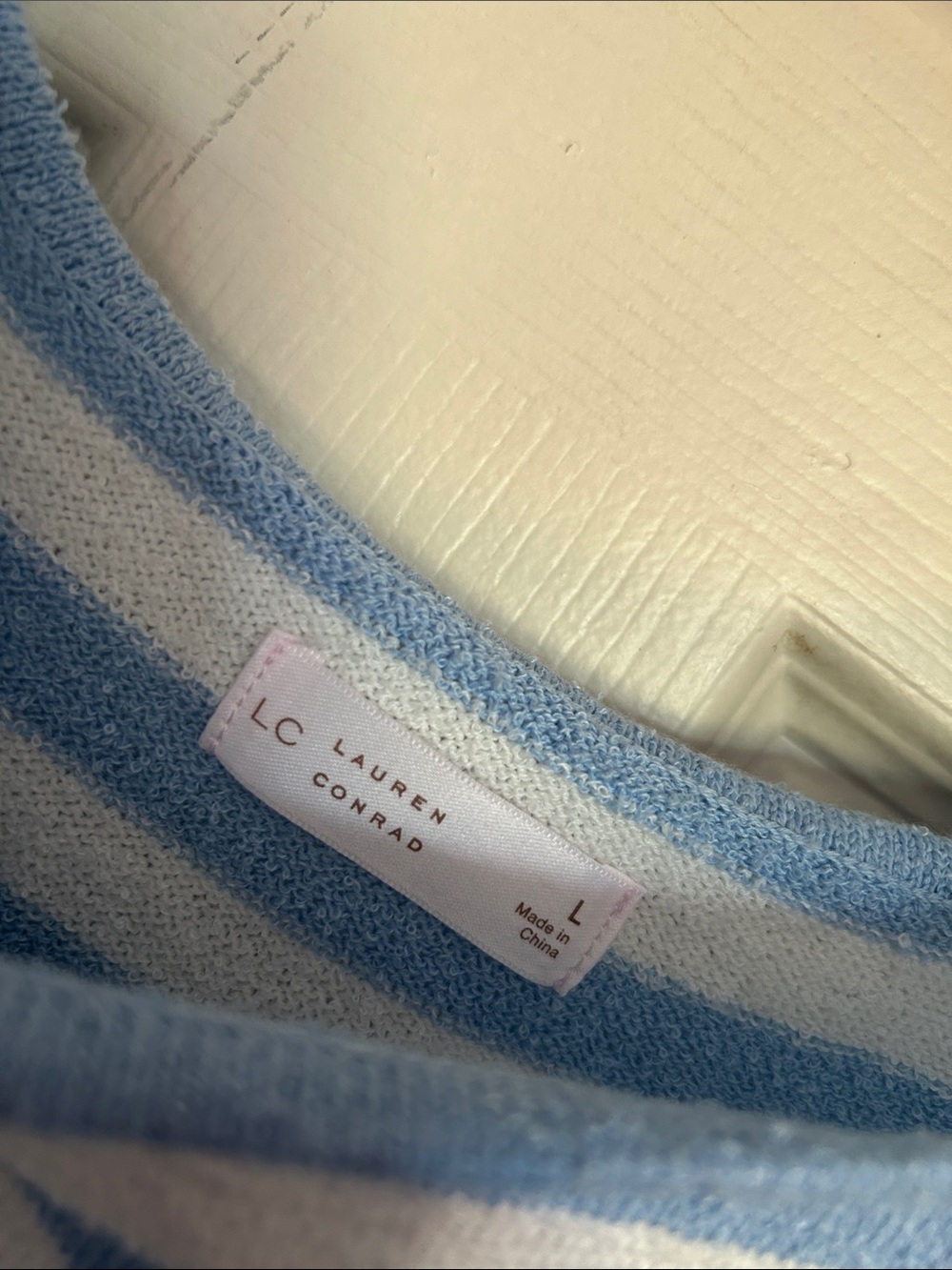 NWT LC Lauren Conrad sky Chandail stripe sweater tank top size large - Picture 5 of 6